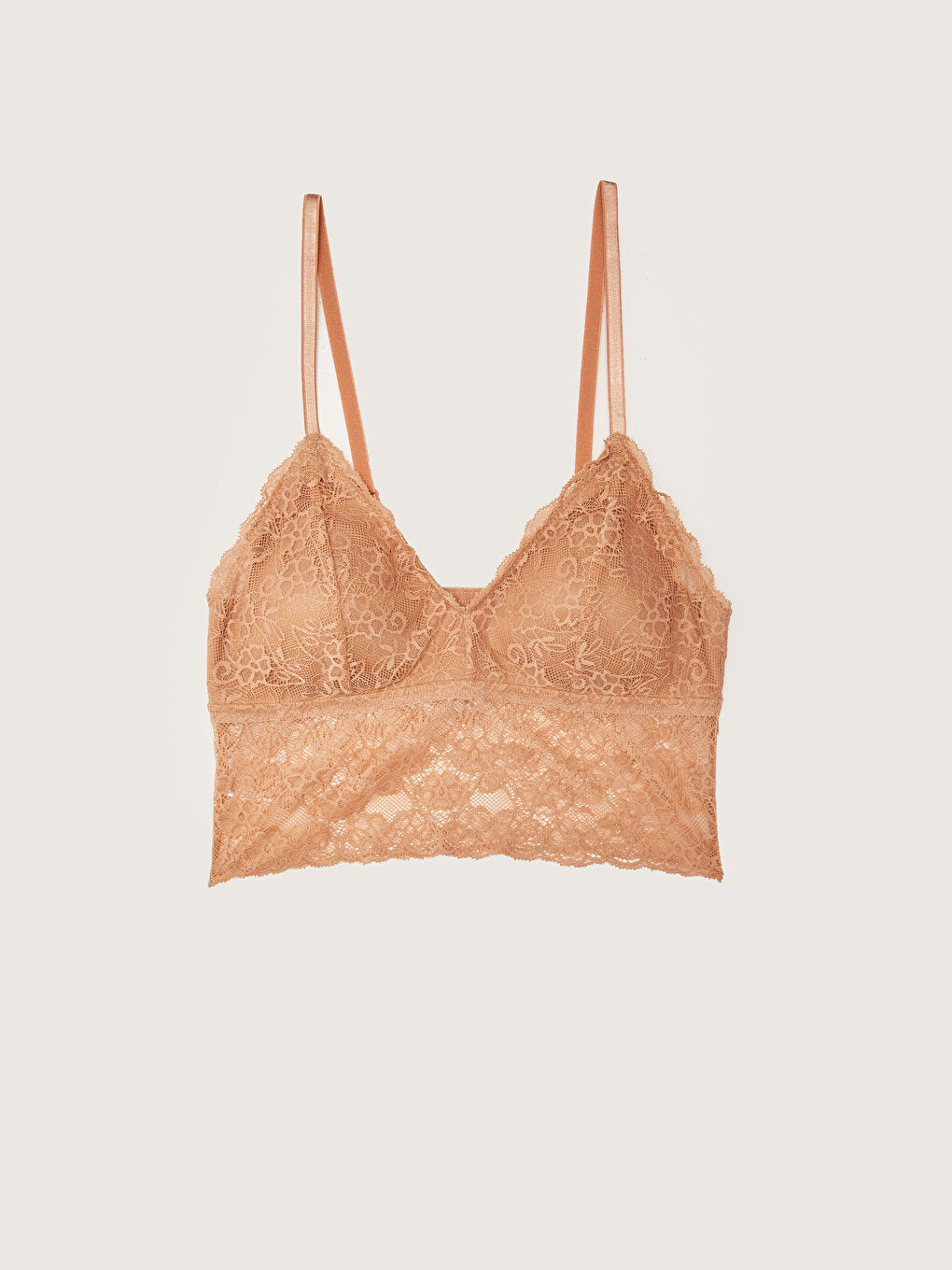 Non-Wireless Padded Bra with Lace Detail