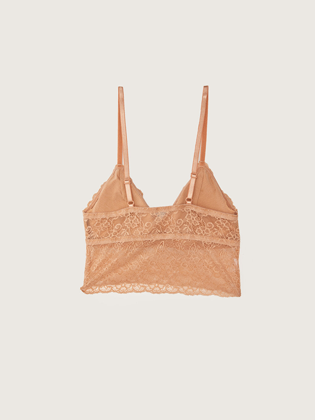 Non-Wireless Padded Bra with Lace Detail