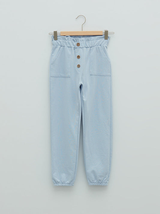 Basic Girl's Jogger Trousers with Elastic Waist