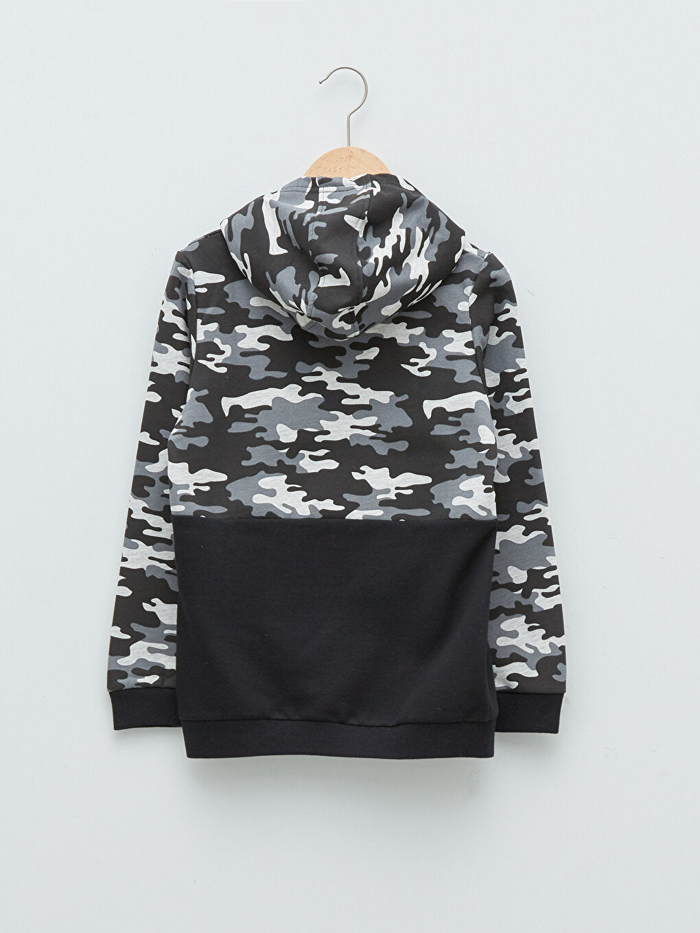 Hooded Camouflage Patterned Long Sleeve Boy's Sweatshirt