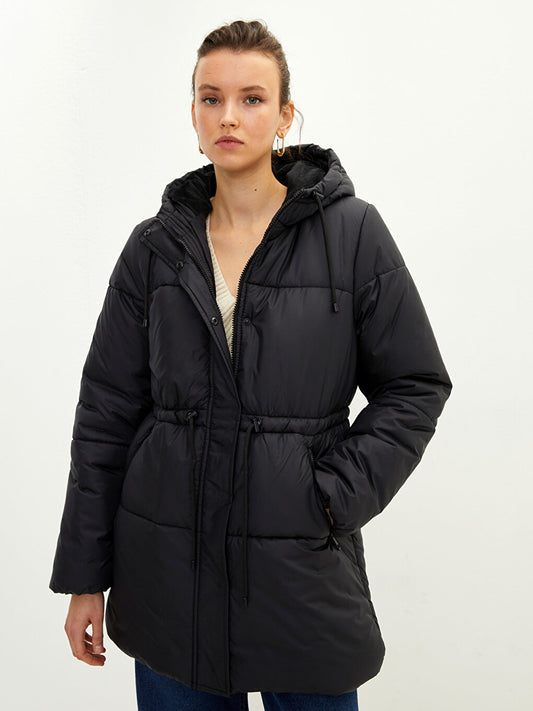 Women's Hooded Plain Puffer Coat