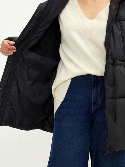 Women's Hooded Plain Puffer Coat