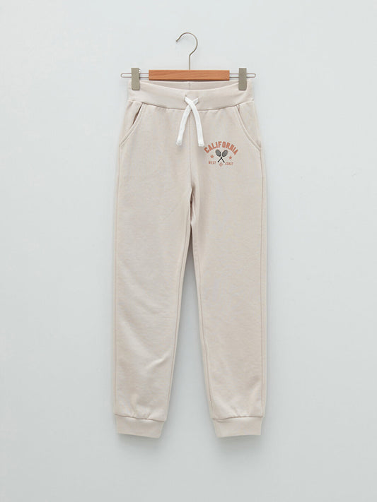 Printed Girls' Jogger Sweatpants with Elastic Waist