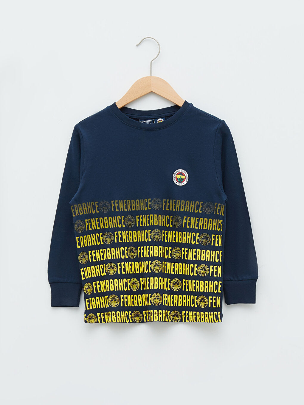 Crew Neck Fenerbahçe Printed Long Sleeve Boys Fan Pajama Set