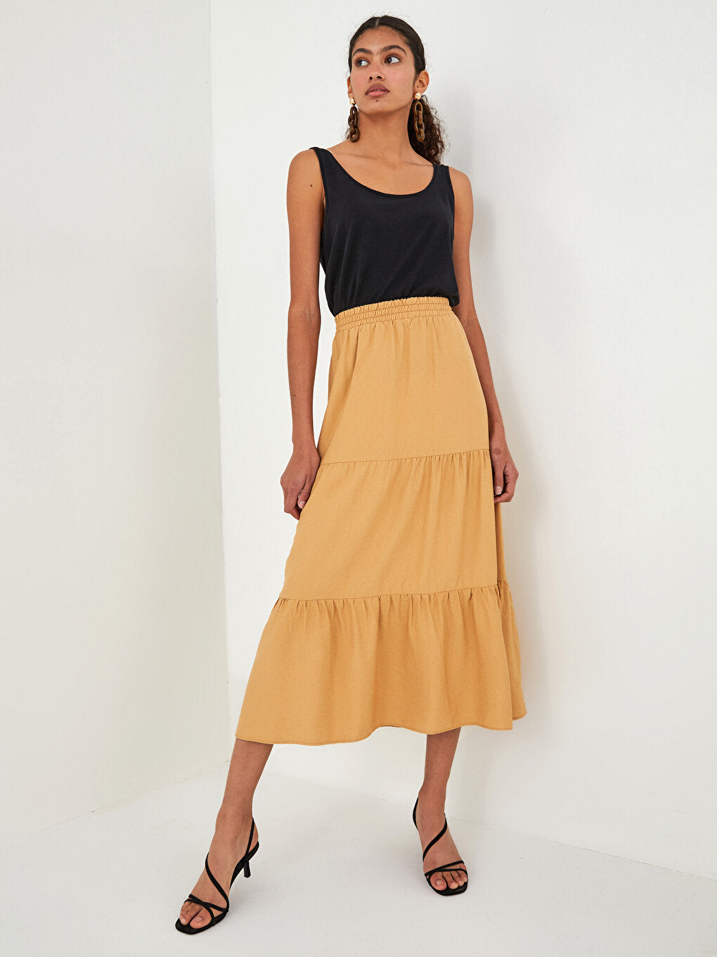 Women's Elastic Waist Straight Skirt