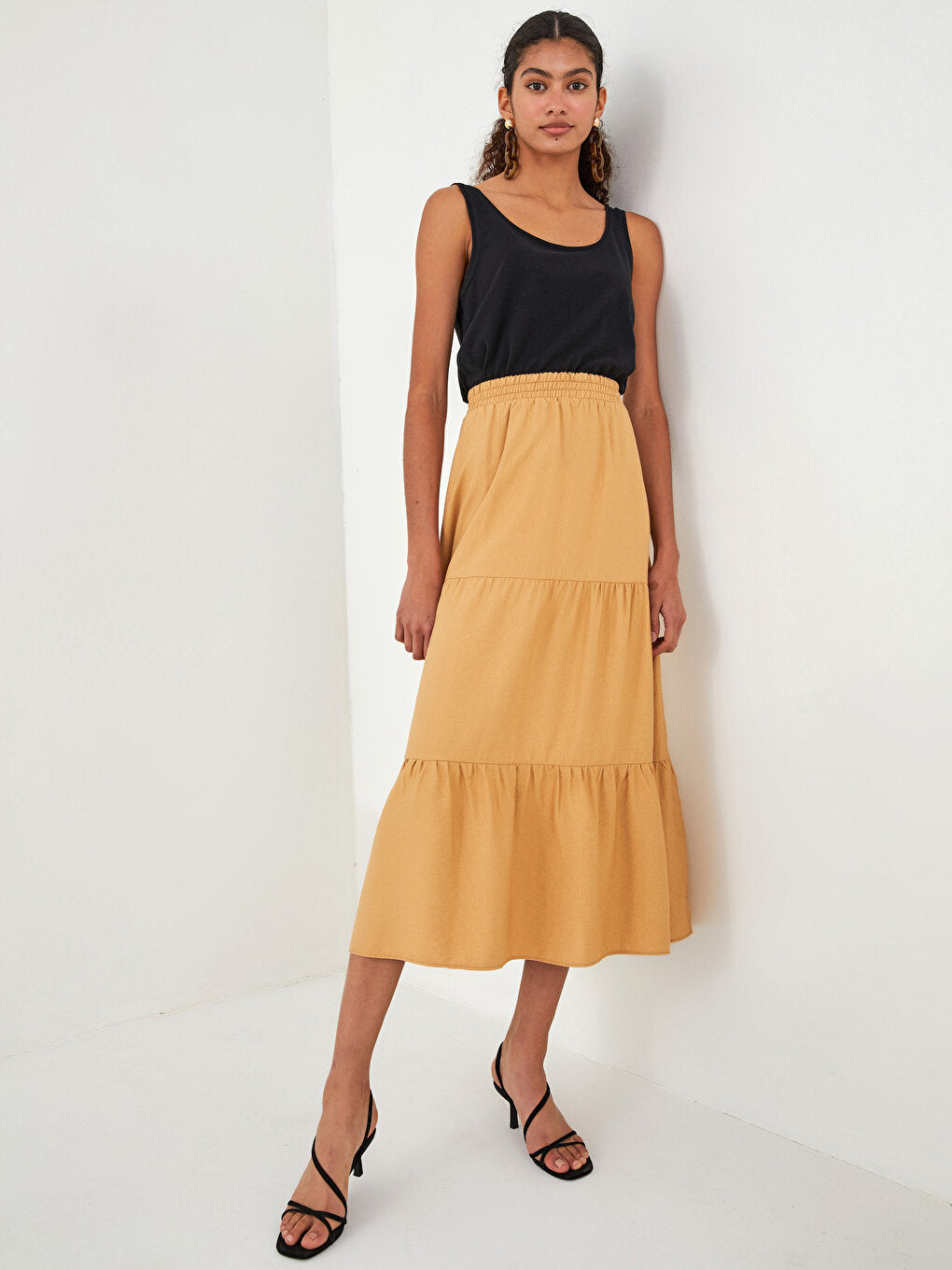 Women's Elastic Waist Straight Skirt