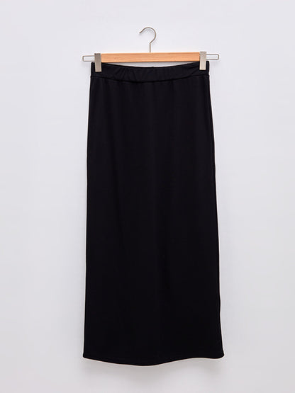 Plain Ponte Fabric Women's Skirt with Elastic Waist