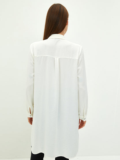 Plain Long Sleeve Crepe Women's Shirt Tunic