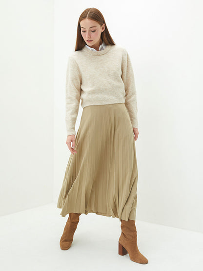 LCW Modest Basic Pleated Women's Skirt