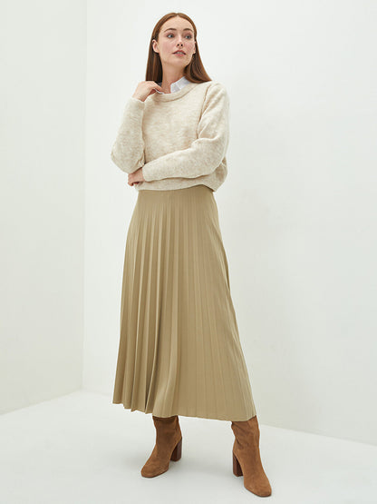 LCW Modest Basic Pleated Women's Skirt