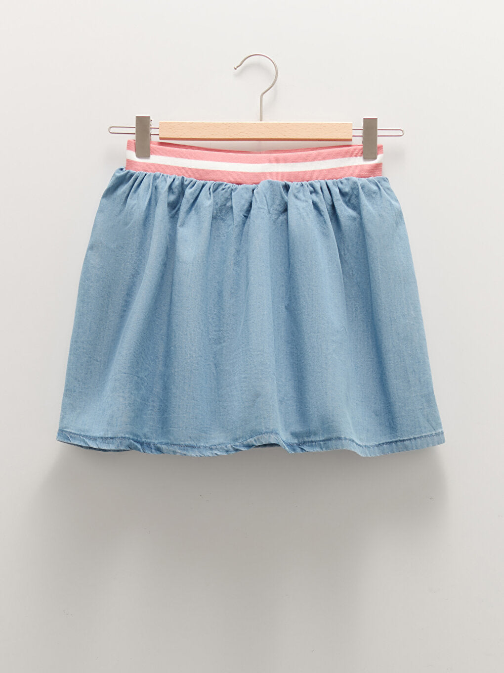 Girls' Jean Shorts Skirt with Elastic Waist