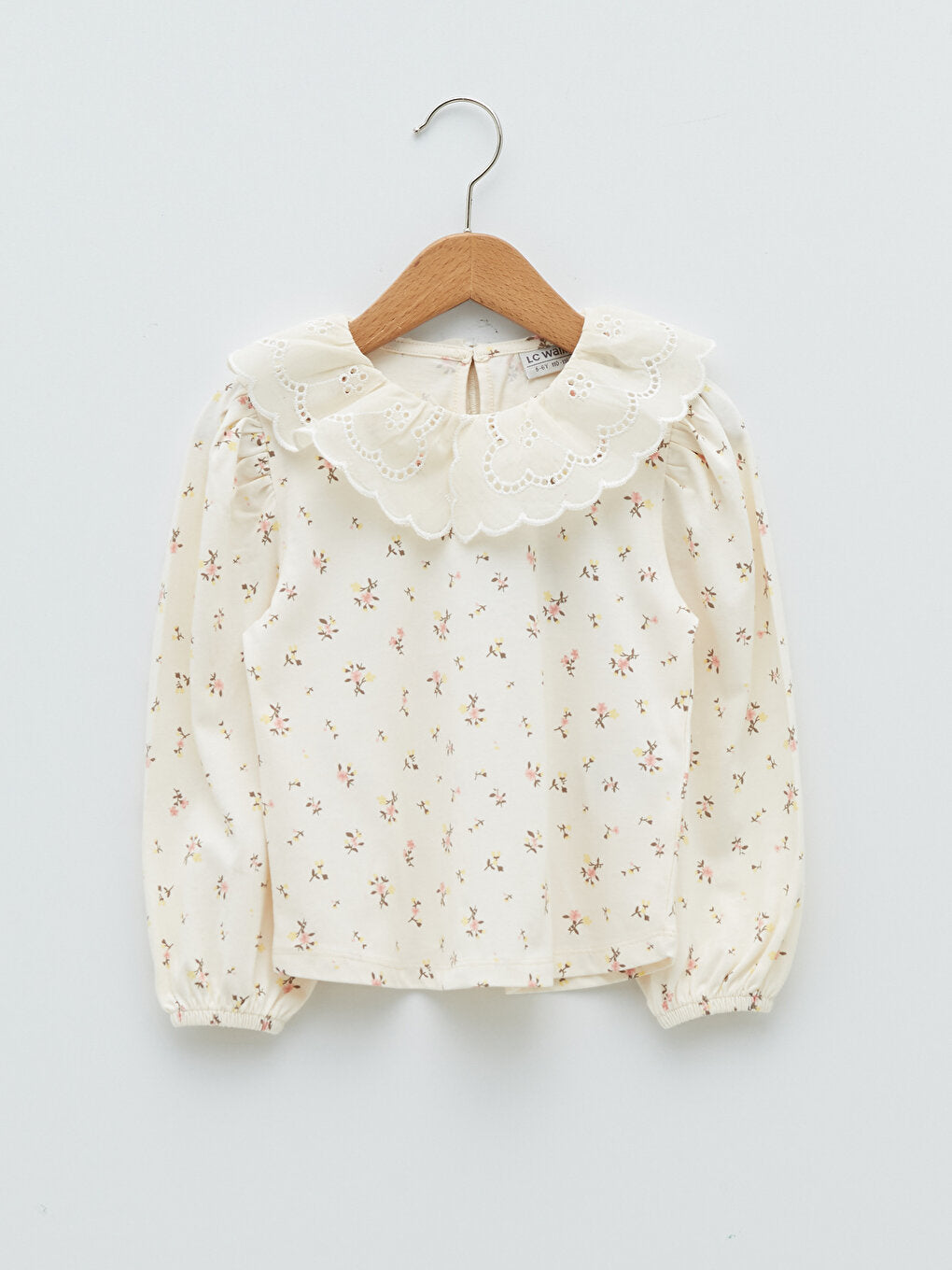 Baby Collar Printed Long Sleeve Girls' T-Shirt