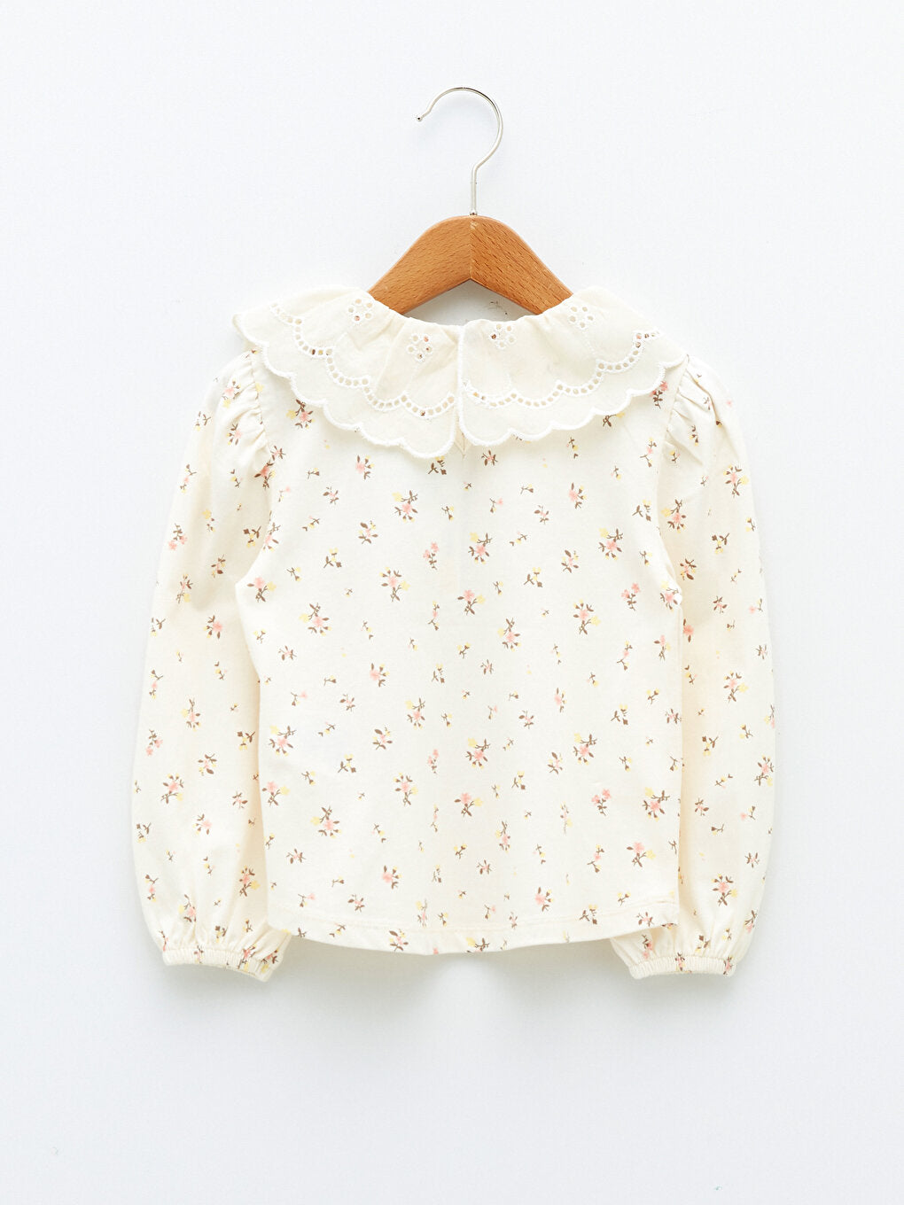 Baby Collar Printed Long Sleeve Girls' T-Shirt