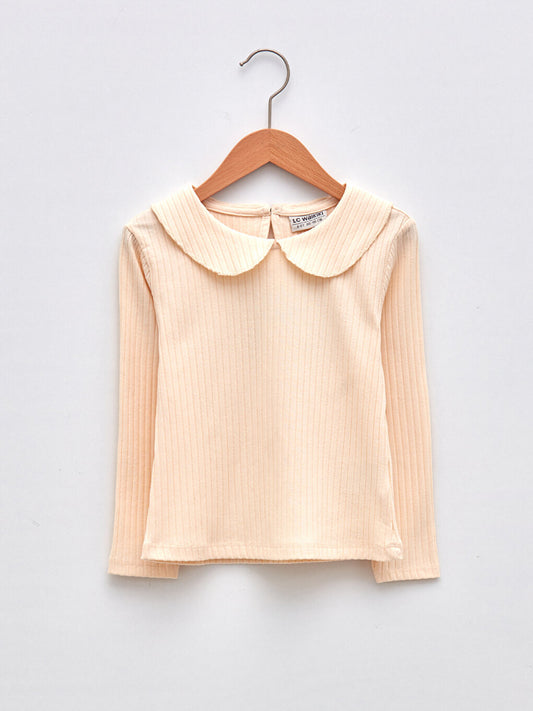 Baby Collar Basic Long Sleeve Girls' T-Shirt