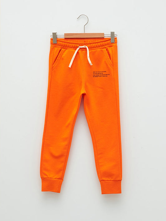 Printed Boys' Jogger Sweatpants with Elastic Waist