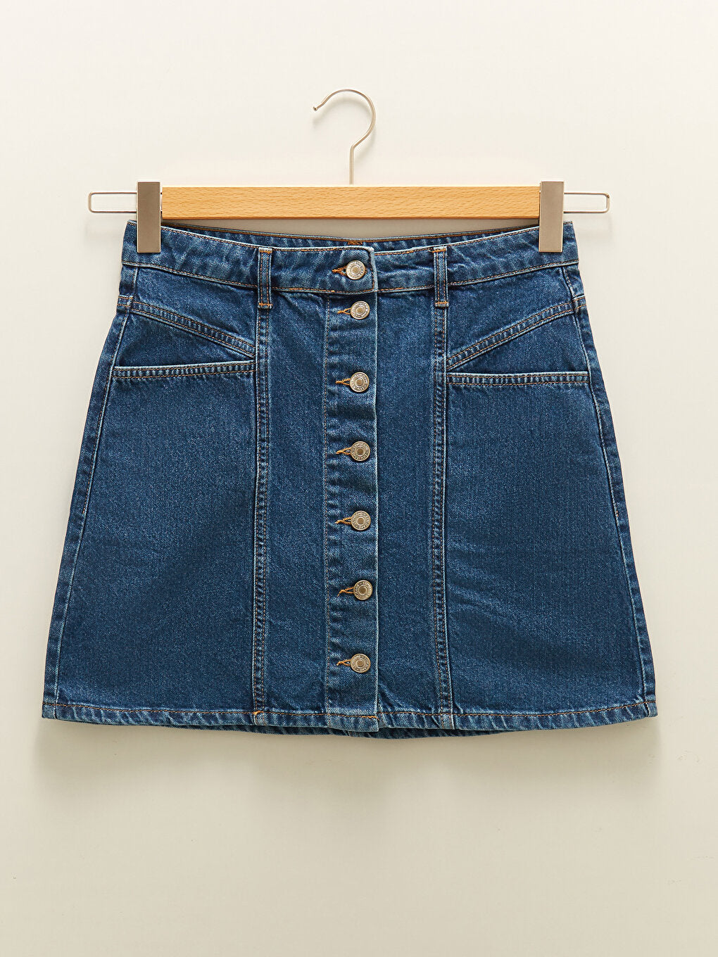 Women's Rodeo Jean Skirt with Front Button Pocket Detail