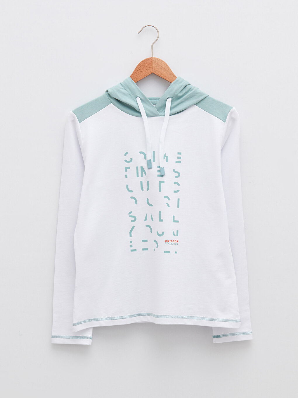 Hooded Color Blocked Long Sleeve Cotton Women's Sweatshirt