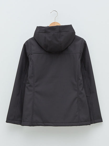 Hooded Long Sleeve Plain Pocket Detailed Women's Outdoor Coat