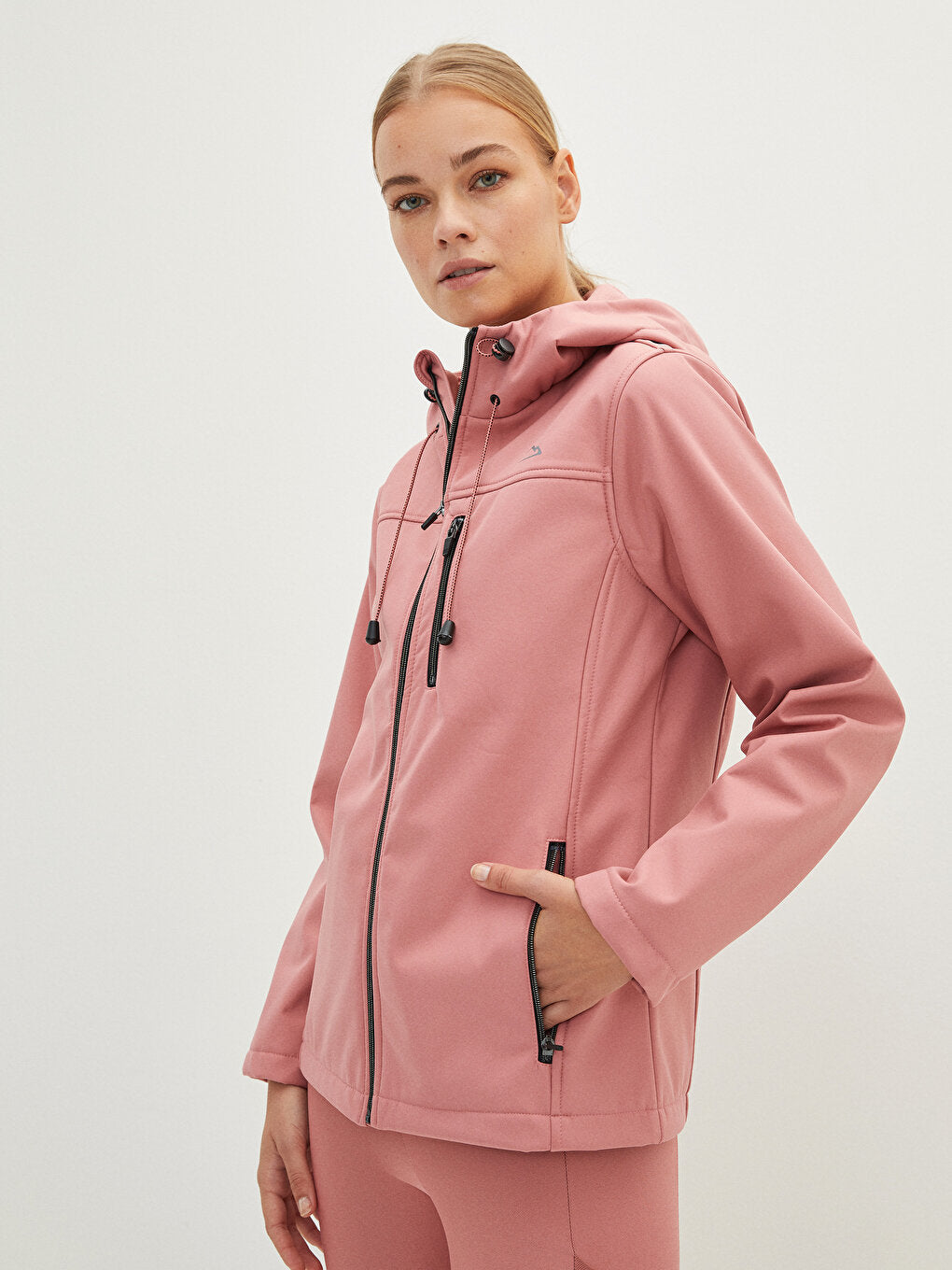 Hooded Long Sleeve Plain Pocket Detailed Women's Outdoor Coat