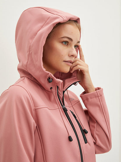 Hooded Long Sleeve Plain Pocket Detailed Women's Outdoor Coat