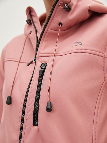 Hooded Long Sleeve Plain Pocket Detailed Women's Outdoor Coat