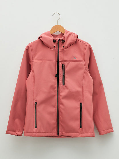 Hooded Long Sleeve Plain Pocket Detailed Women's Outdoor Coat