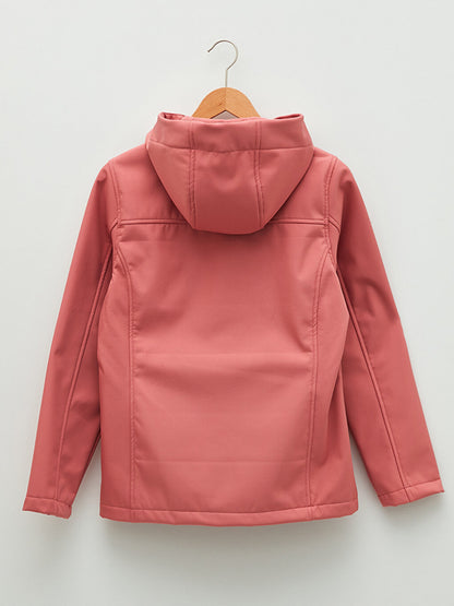 Hooded Long Sleeve Plain Pocket Detailed Women's Outdoor Coat