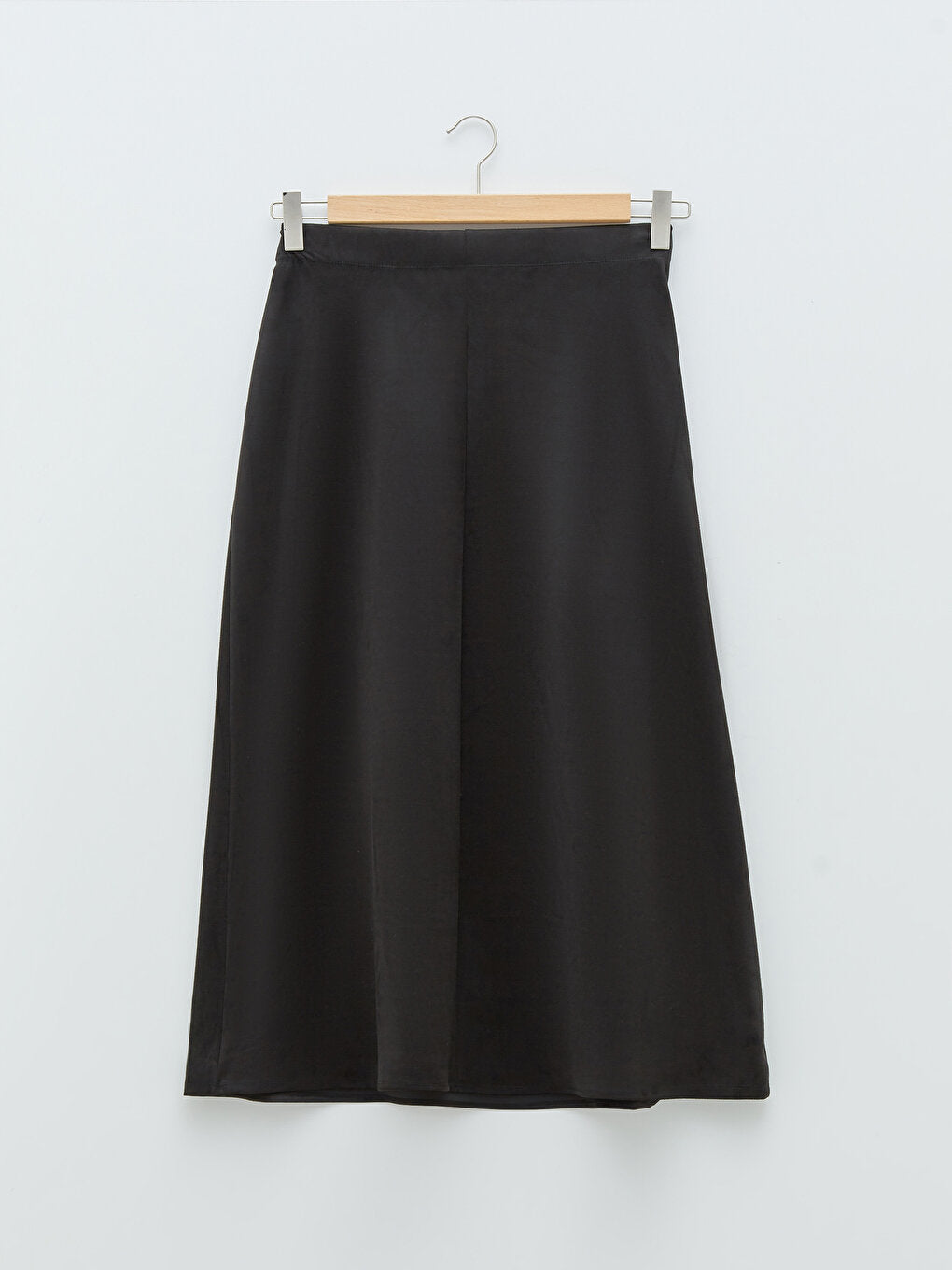 Straight A-Cut Suede Fabric Women's Skirt with Elastic Waist