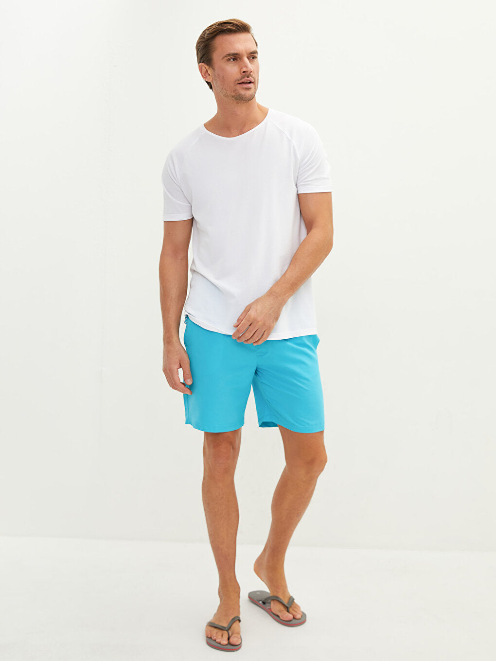 Knee-Length Basic Men's Swim Shorts