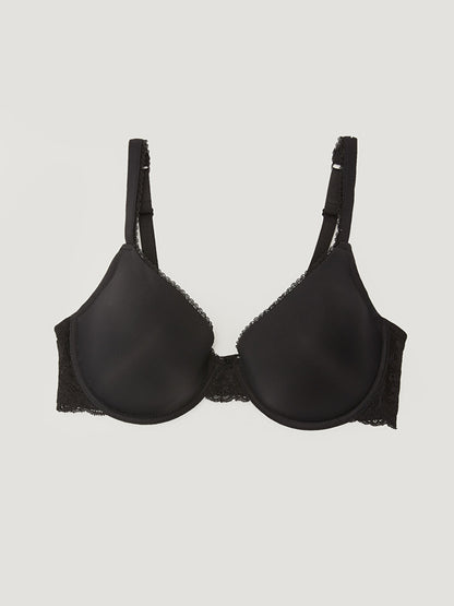 Underwire Unpadded Bra with Lace Detail