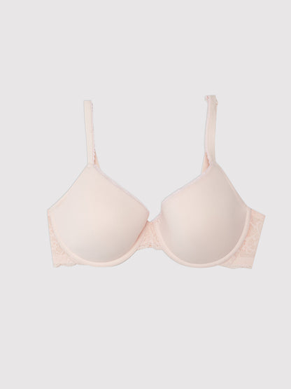 Underwire Unpadded Bra with Lace Detail