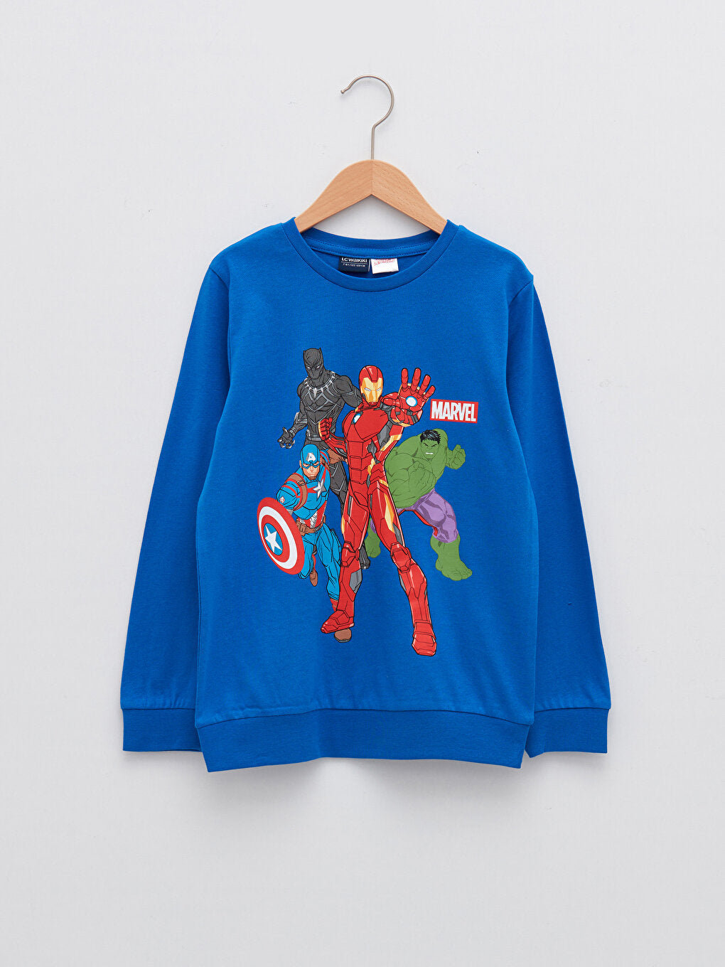 Crew Neck Avengers Printed Long Sleeve Boy's Sweatshirt