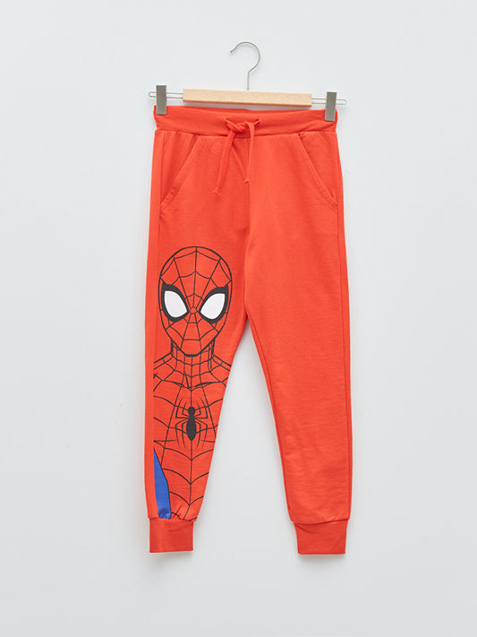 Elastic Waist Spiderman Printed Boy's Jogger Sweatpants