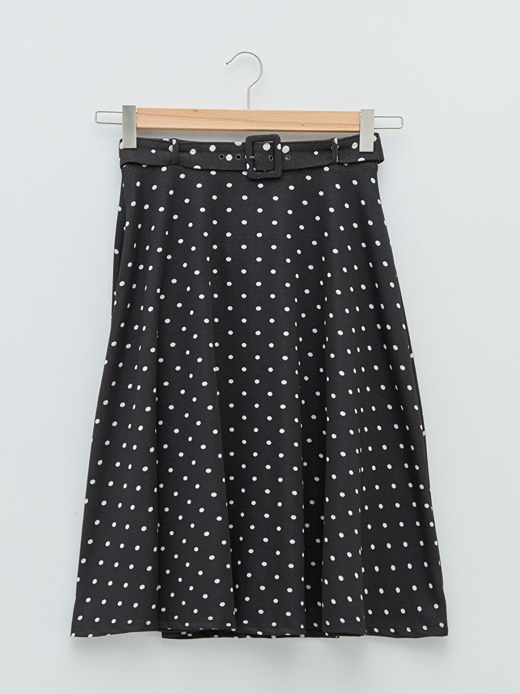 Belted Waist Polka Dot A-Line Women's Skirt