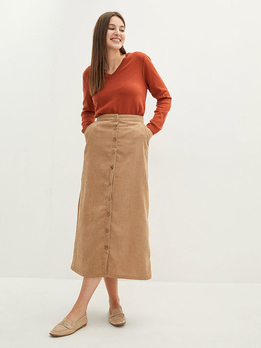 Elastic Waist Velvet Women's Skirt