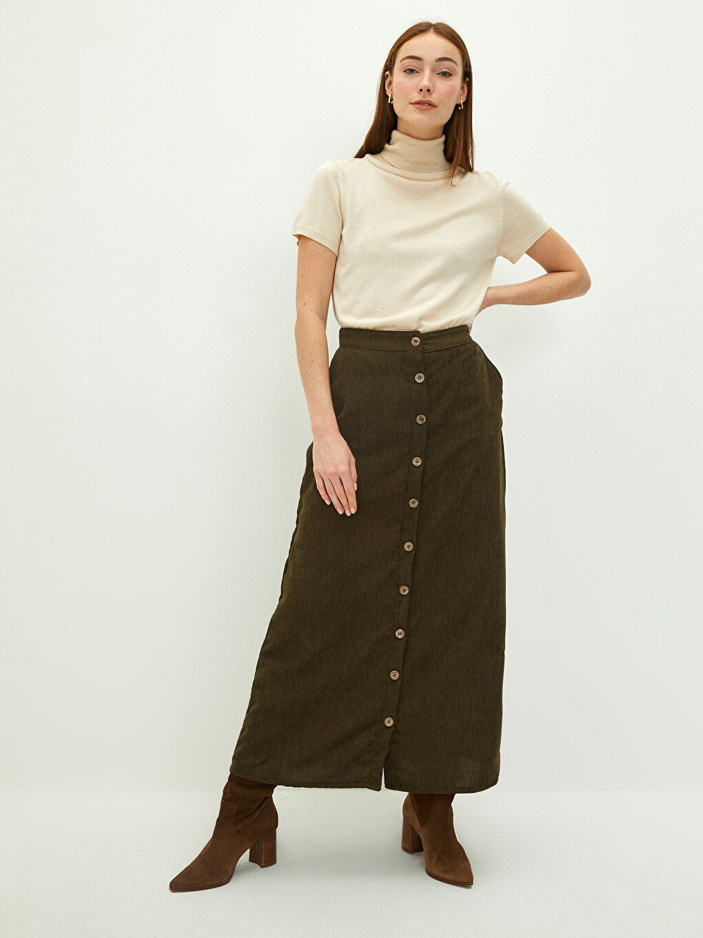 Elastic Waist Velvet Women's Skirt