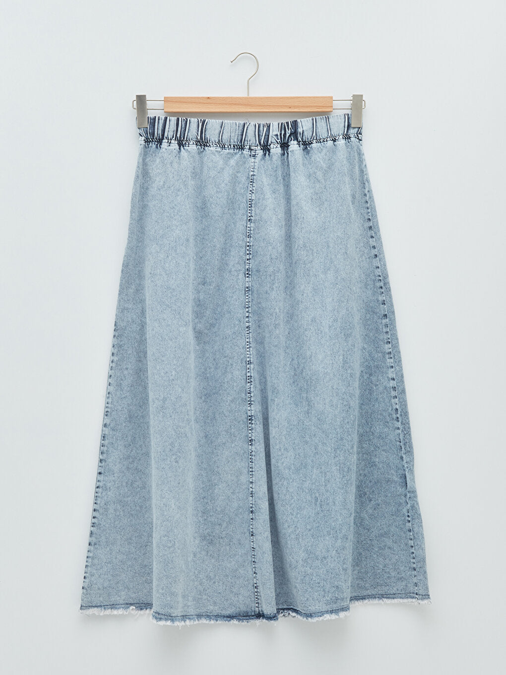 Straight, Comfortable Fit Women's Jean Skirt with Elastic Waist