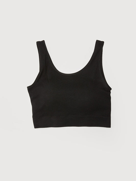 Non-wired, unpadded, seamless sports bra