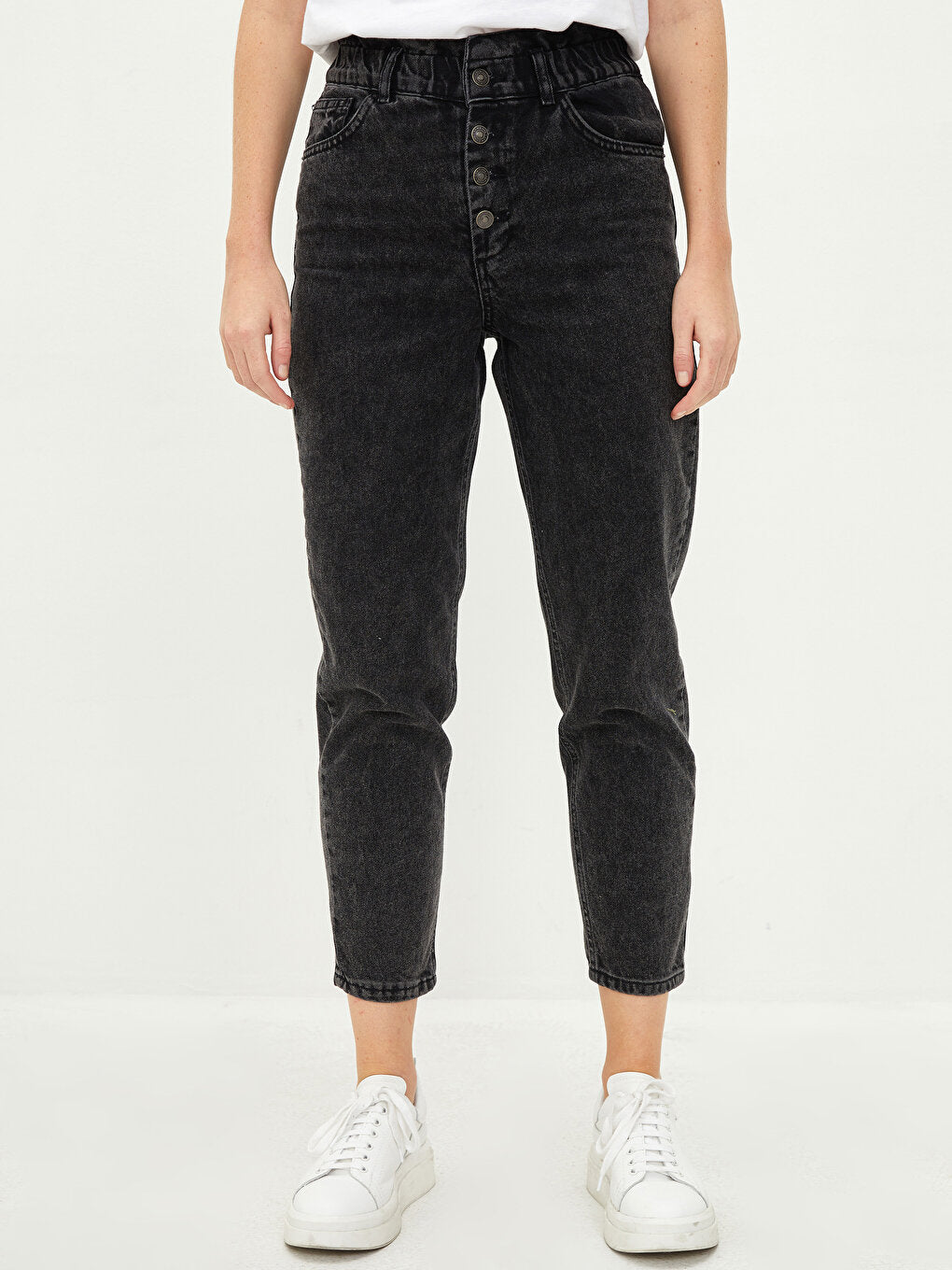 High Waist Slouchy Pocket Detailed Rodeo Women's Jean Trousers