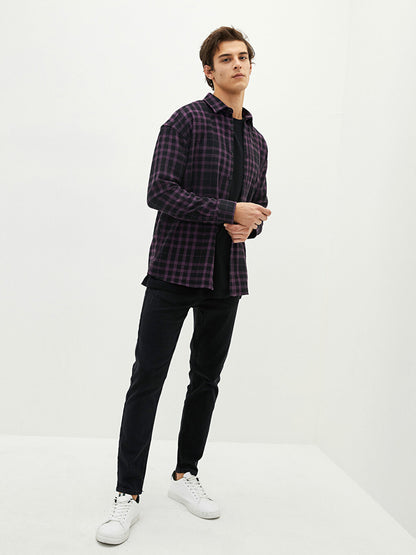 Oversize Long Sleeve Plaid Men's Lumberjack Shirt Jacket