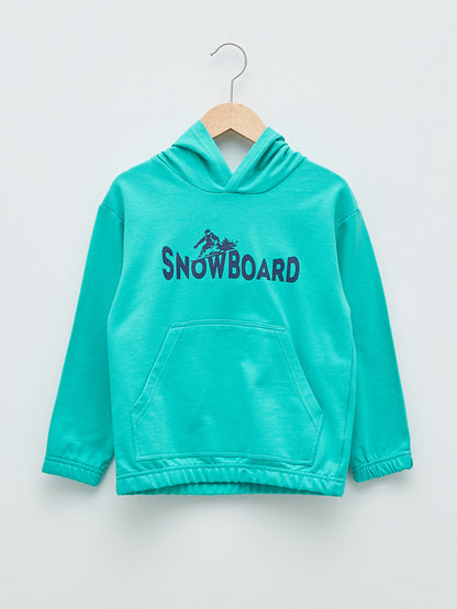 Hooded Printed Long Sleeve Boy's Sweatshirt