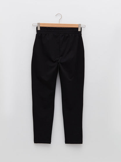 Women's Sweatpants with Elastic Waist and Flat Pocket Detail