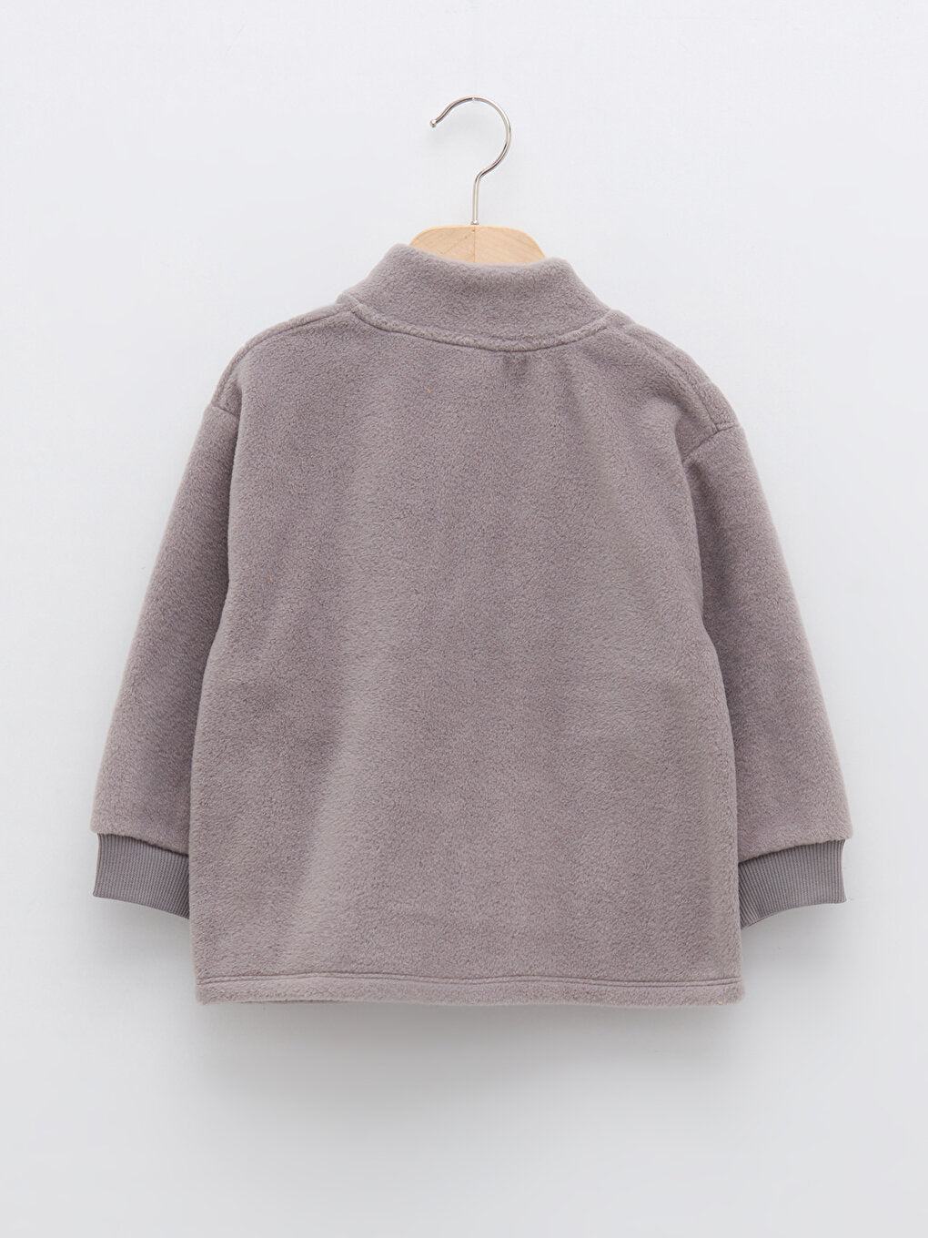 High Collar Long Sleeve Fleece Baby Boy Zipper Sweatshirt