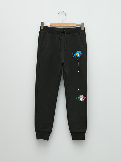 Elastic Waist Kral Şakir Printed Boy's Jogger Sweatpants