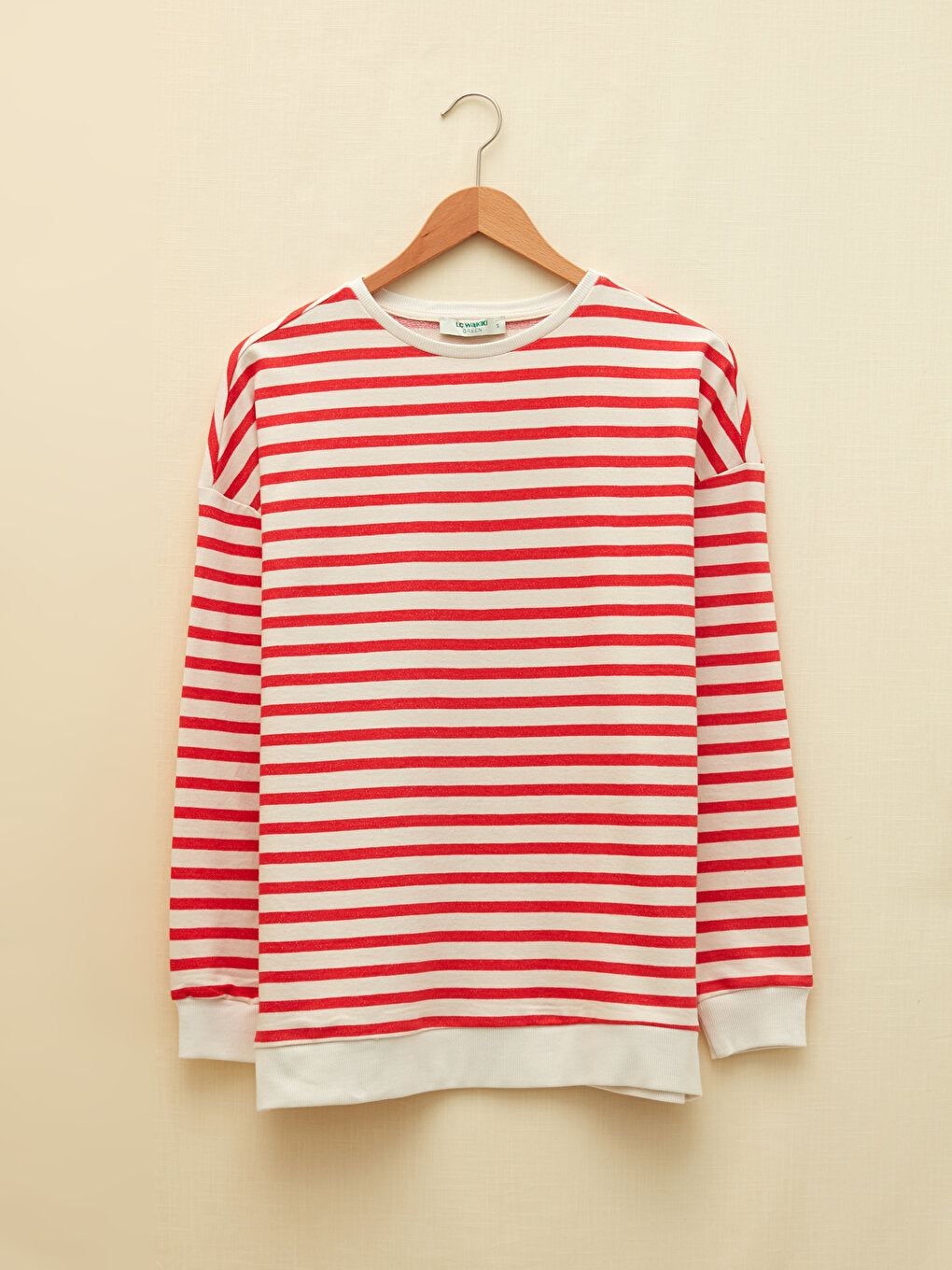 Crew Neck Striped Long Sleeve Women's Sweatshirt