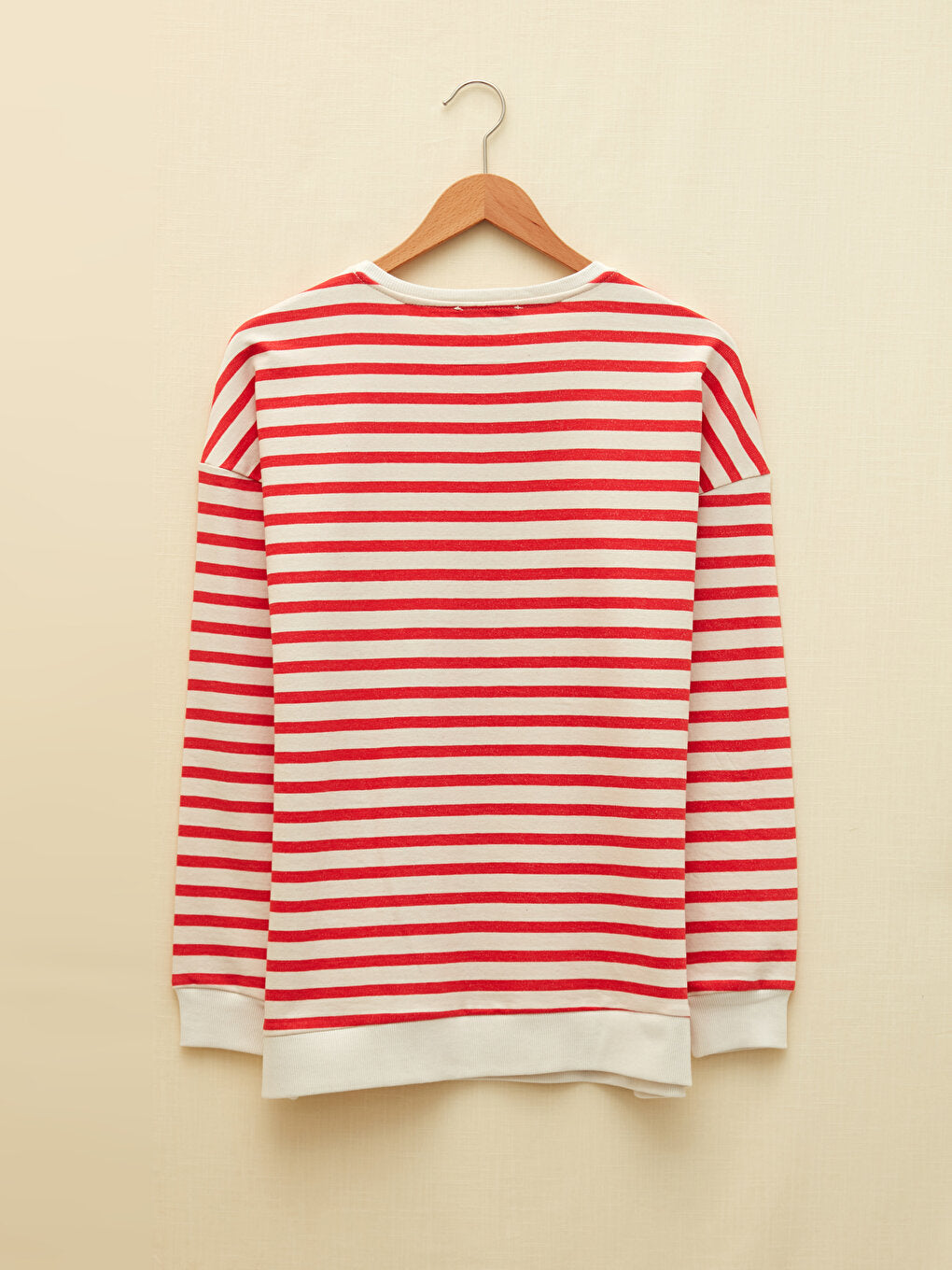 Crew Neck Striped Long Sleeve Women's Sweatshirt