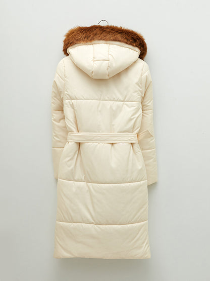 Hooded Plain Long Sleeve Thick Women's Puffer Coat