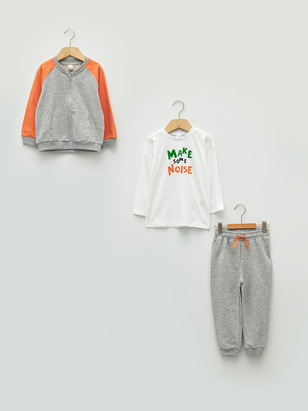 Crew Neck Long Sleeve Printed Baby Boy 3-Piece Set