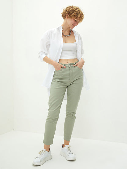 Slim Fit Women's Jean Trousers with Pocket Detail