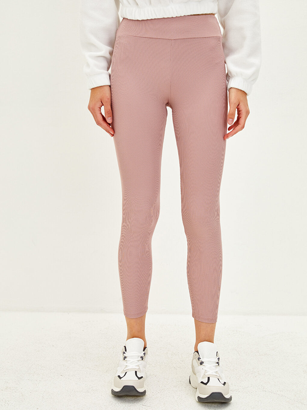 Straight Women's Leggings Trousers with Elastic Waist